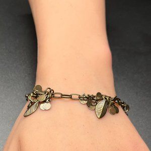 Bronze Leaves Charm Bracelet/Anklet Women 7.5" Anklet 10"